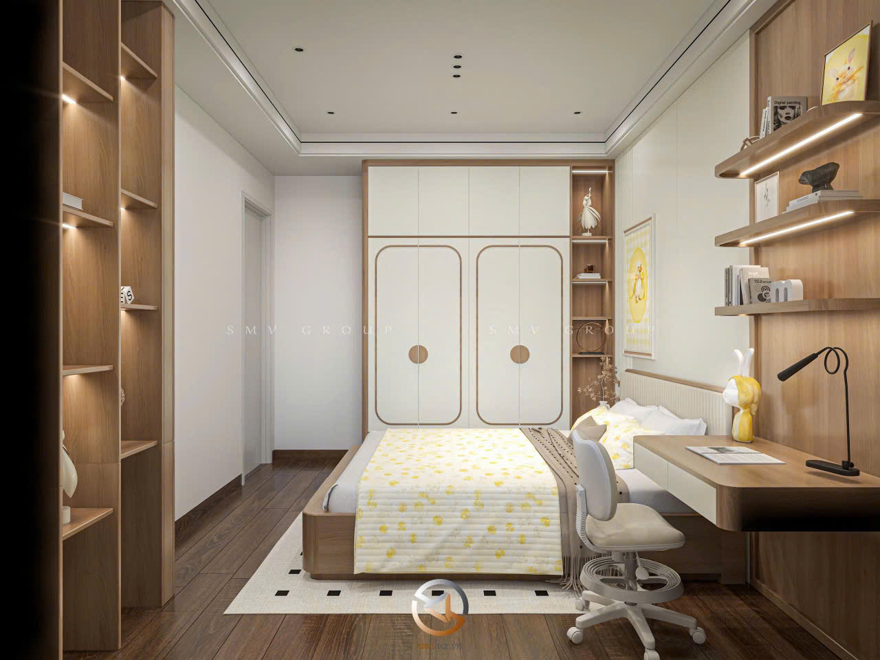 thiết kế 3D phòng ngủ 1 