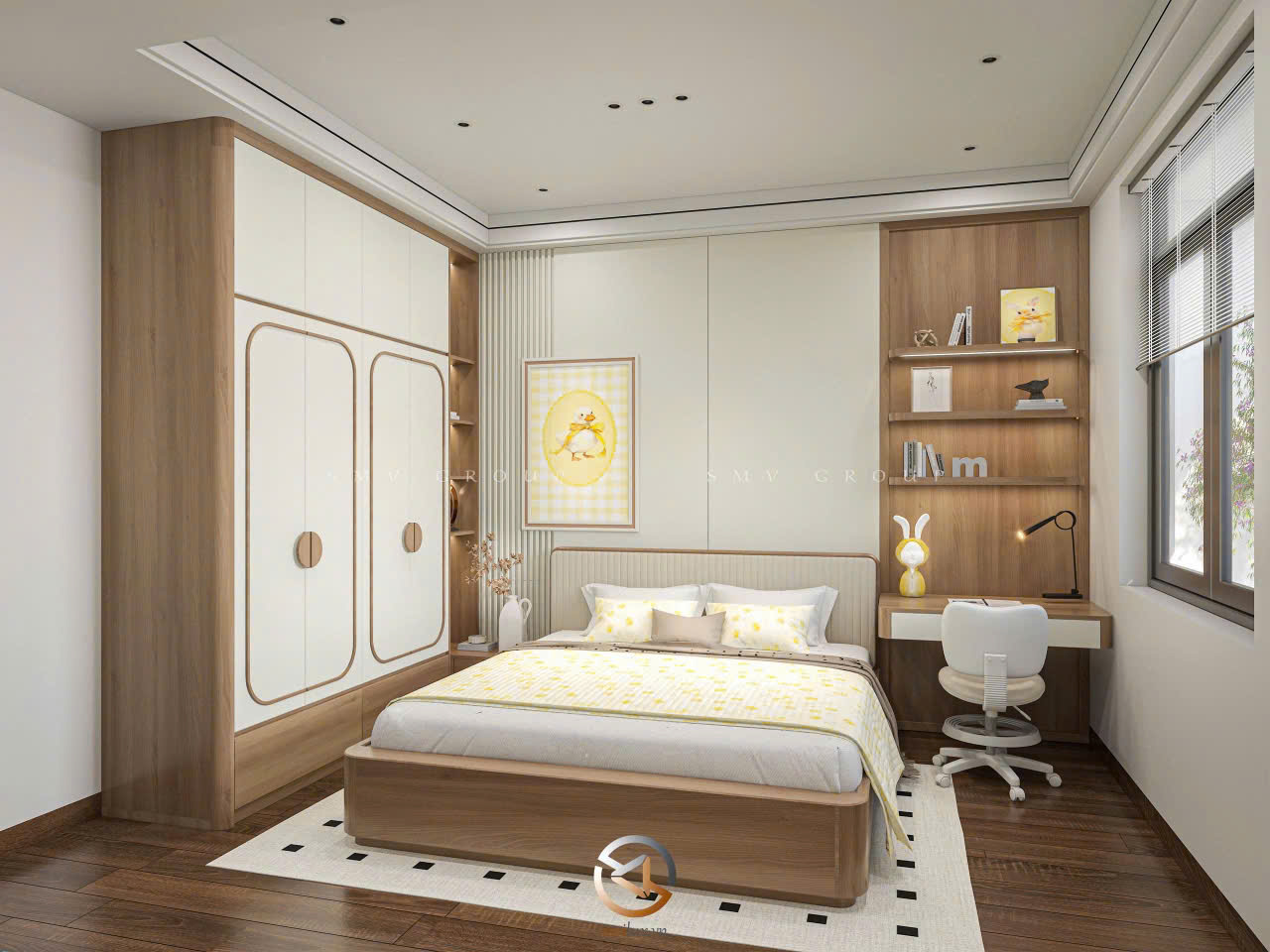 thiết kế 3D phòng ngủ 1 