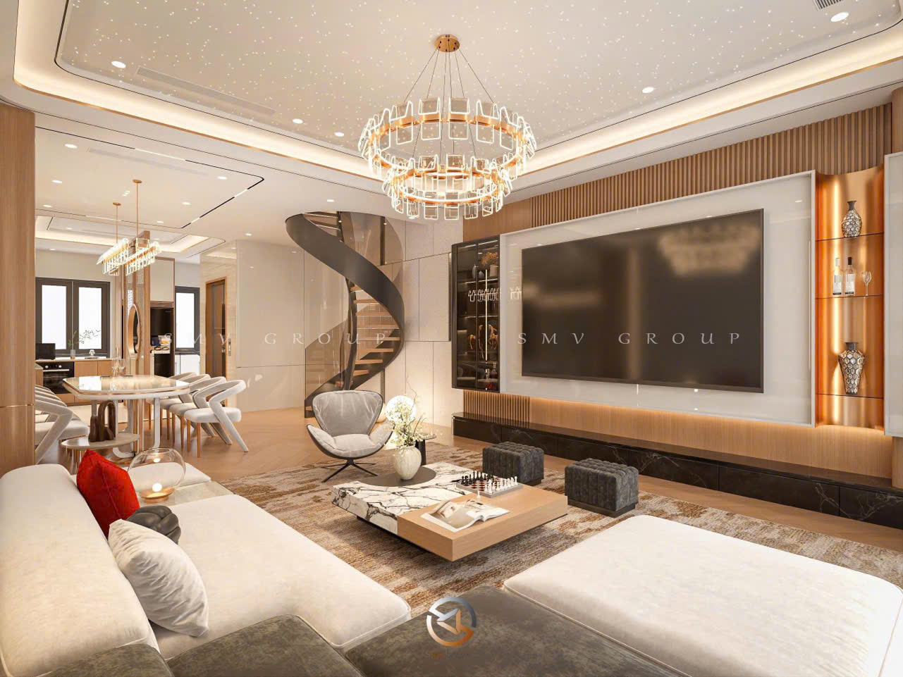 thiết kế nội thất phòng khách